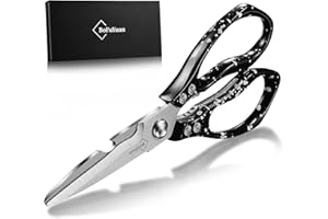 BoFuYuan Kitchen Shears for Food Heavy-Duty: Multipurpose Kitchen Shears for Cutting Chicken, Bone, Meat, Food, (9'' Black)