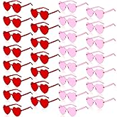 30 Pairs of Heart Sunglasses,Frameless Trendy Transparent Color Party Glasses,Colorful Party Eyewear for Women,Heart Shape Rimless Sunglasses,Glasses for Party Favor to Add A Splash of Fun And Style