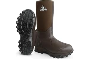 Obcursco Mens Rain Boots, Insulated 6mm Neoprene Rubber Boots for Men and Women Waterproof, Durable Hunting Boots Great for Cold Weather, Farm Working and Fishing