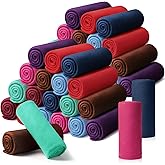 Kinlop 40 Packs Fleece Blanket Bulk 60 x 50 Inch Soft Lightweight Fleece Cozy Blanket Warm Throw Plush Pet Throw for Bed Couch Sofa Home Office Wedding Gifts Travel Camping(Elegant Color,40 Packs)