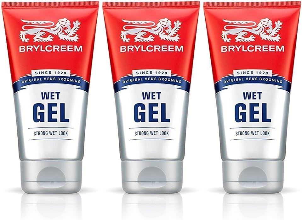 New 3 X Brylcreem Strong Wet Look Gel 150ml Mens Hair Styling Gel