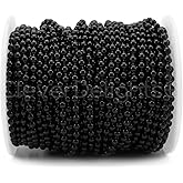 CleverDelights 3.2mm (1/8") Ball Chain - Dark Black Color - 30 Feet