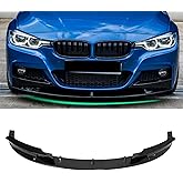KHK Front Bumper Spoiler for 2012-2018 BMW 3 Series F30 F31 M-Sport | Gloss Black Front Lip, ABS Air Dam Accessories-2 Pcs