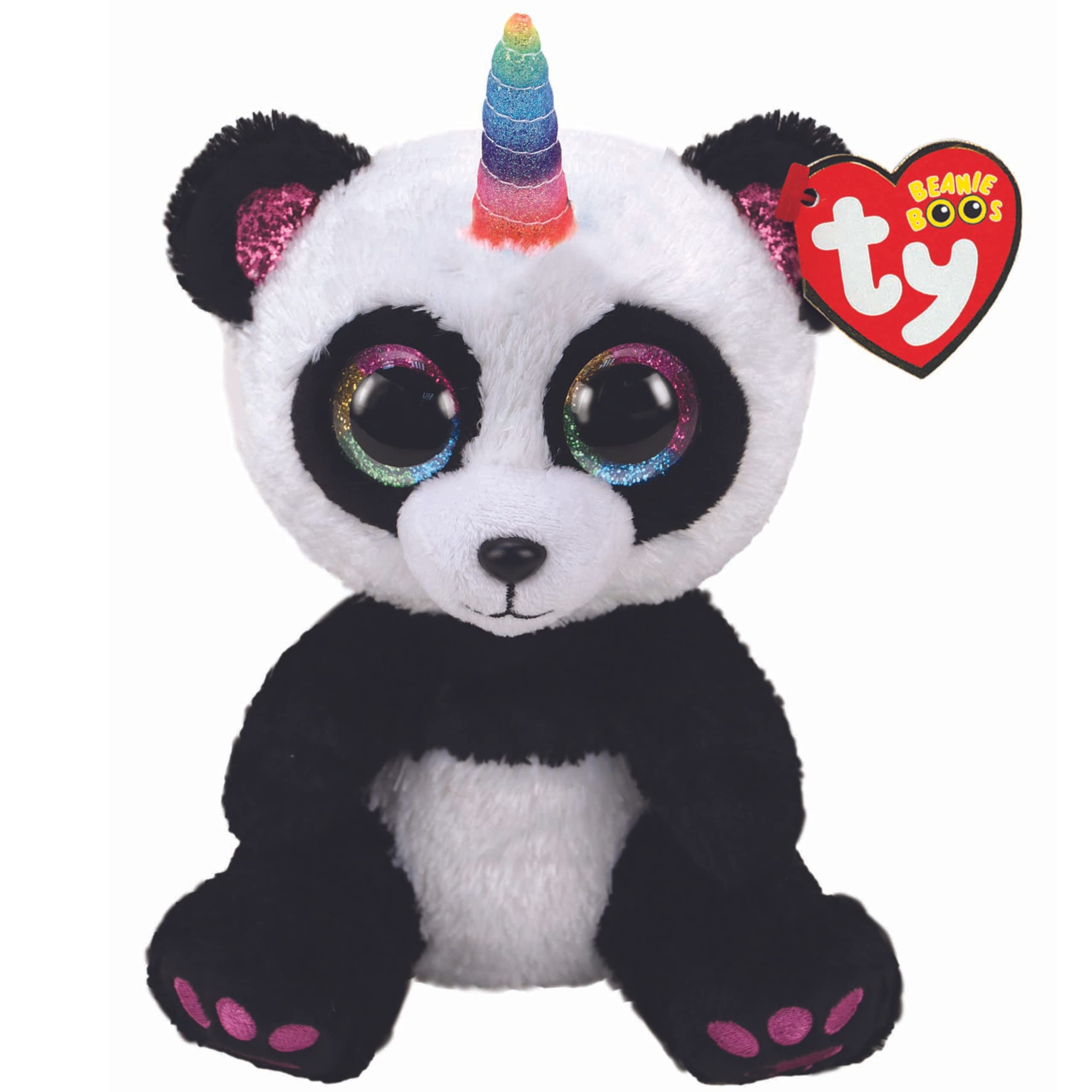 Ty UK Ltd 2005072 Paris Panda W/Horn - Beanie Boos Stuffed Animal, Multicoloured, 15cm — image 1