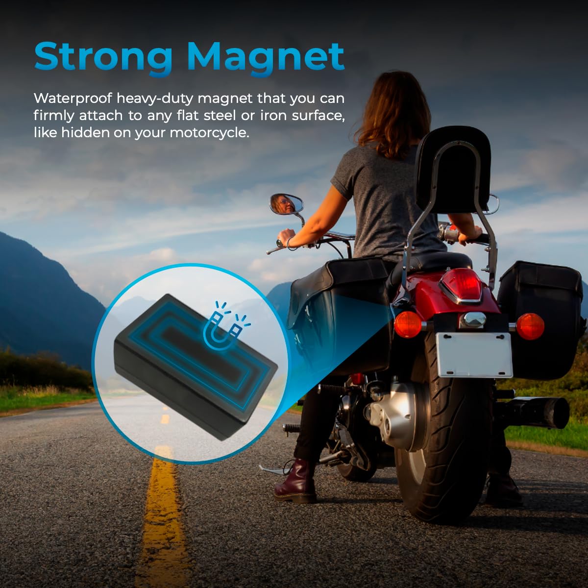 GPS Tracker - AutoSky - Portable, Compact and Durable Motorcycle and Car Tracker - Splashproof - Built-in Magnet - 4G LTE Real-Time - Car Trackers for Vehicles, Assets, Fleet. Subscription is Required