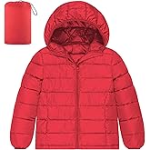 Lovekider Boys Winter Coat 4-16 Years Lightweight Puffer Jacket Kids Hooded Packable Down-alternative Outerwear