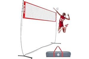 VSSAL Volleyball Practice Net for Backyard, Freestanding Indoor or Outdoor, 5 Adjustable Height and Instant Setup, Portable Volleyball Training Warm Up Nets Set