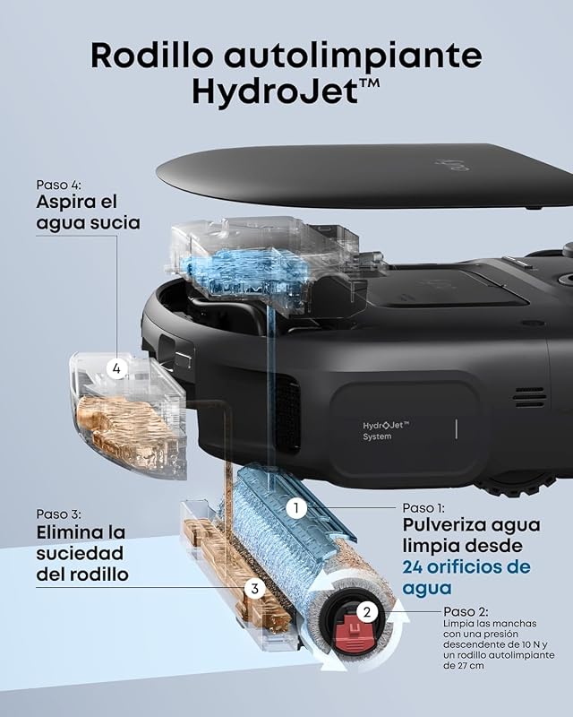 C28 Omni Robot Aspirador y fregasuelos, HydroJet 15.000 Pa
