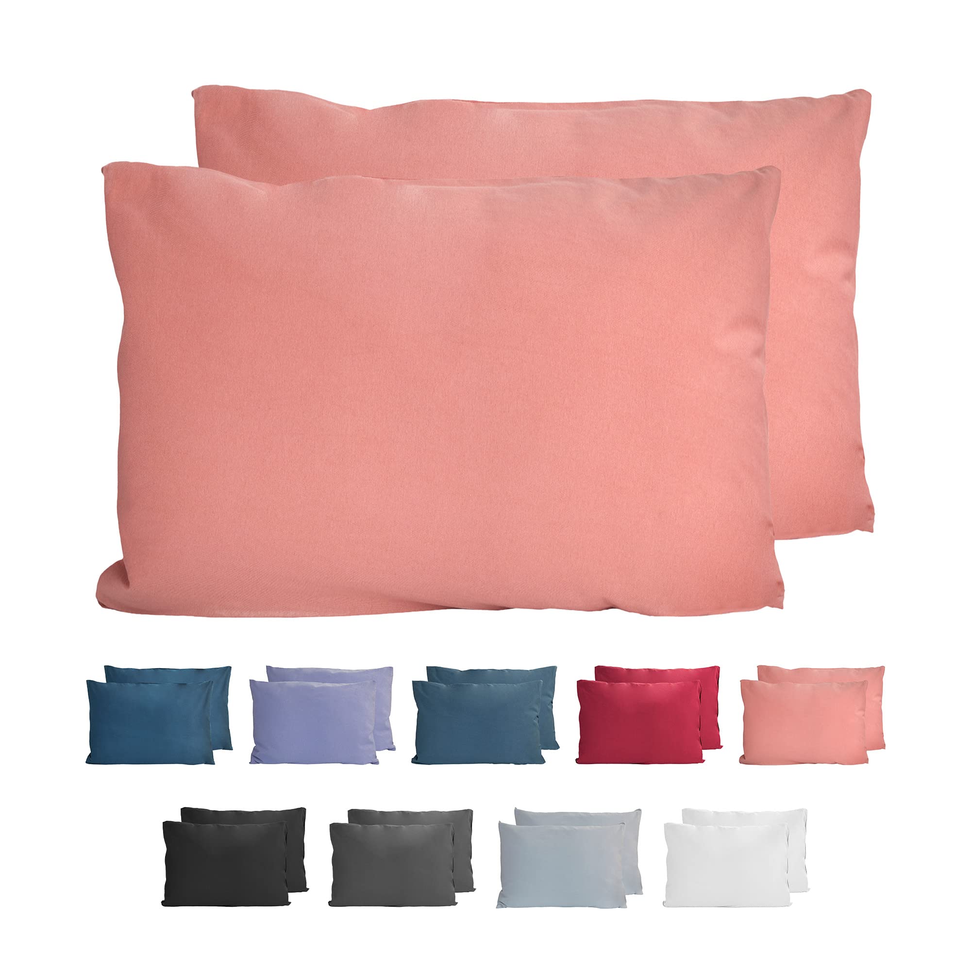 Komfortec 100% cotton cushion covers, set of 2, 40 x 60 cm, super soft premium jersey pillowcase, 150 g/m², cushion cover, powder colour