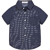 Mud Kingdom Little Boys Dress Shirts Short Sleeve Cute Summer
