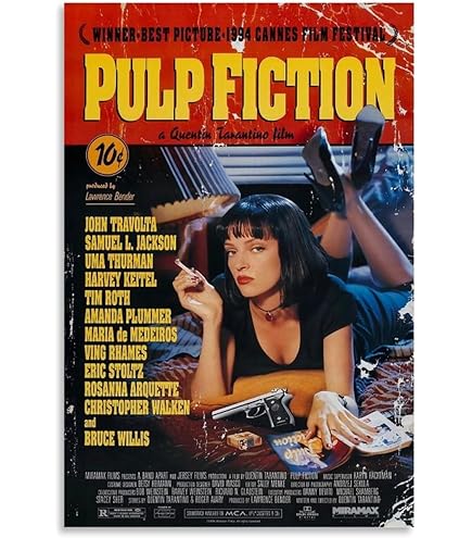Pulp Fiction Poster for 90s Room Aesthetic, Quentin Tarantino