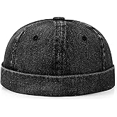 Glamorstar Brimless Dome Hats for Women Men Sailor Beanie Cap Vintage Docker Hat