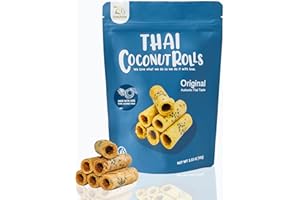 TONGSOOK Thai Coconut Rolls (Original Flavor) – 100% Pure Coconut Milk – Gluten-Free – Authentic Thai Taste – Crispy & Delicious (3.53oz)