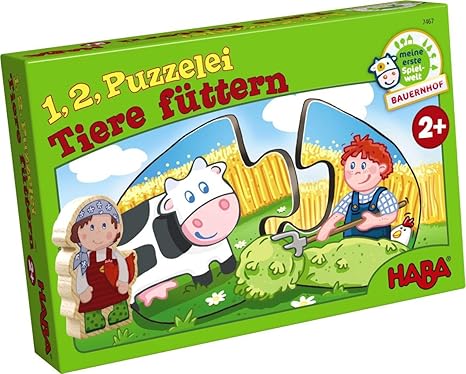 Haba 7467 - 1, 2, Puzzelei - Tiere füttern