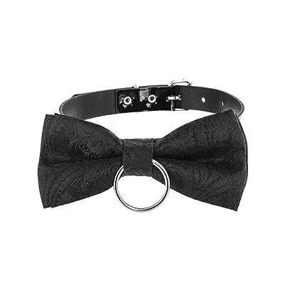 SiaLinda: Halsband, schwarzes Lackleder mit schwarzer Fliege und optionalem O-Ring * Angebot * statt 29,95€