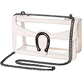 Joryin Women's Stadium Approved Crossbody Bag for Women, Small Clear Bag Shoudler Purse with Chain Strap