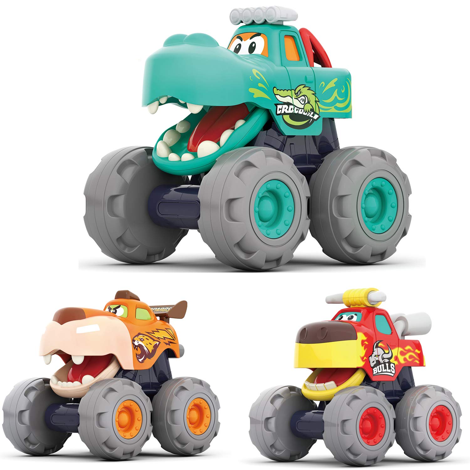 MOONTOY Toy Cars For Year Old Boys, Pack Friction Powered