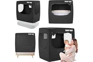 BORNA Pack N Play Blackout Cover for Littles, Baby Sleep Pod, Full Size Crib Blackout Cover Blocks 90%+ Light, Breathable Baby Sleep Tent, Lightweight and Portable Crib Night Cover for Travel