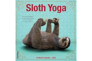 Sloth Yoga 2025 7" x 7" Mini Wall Calendar