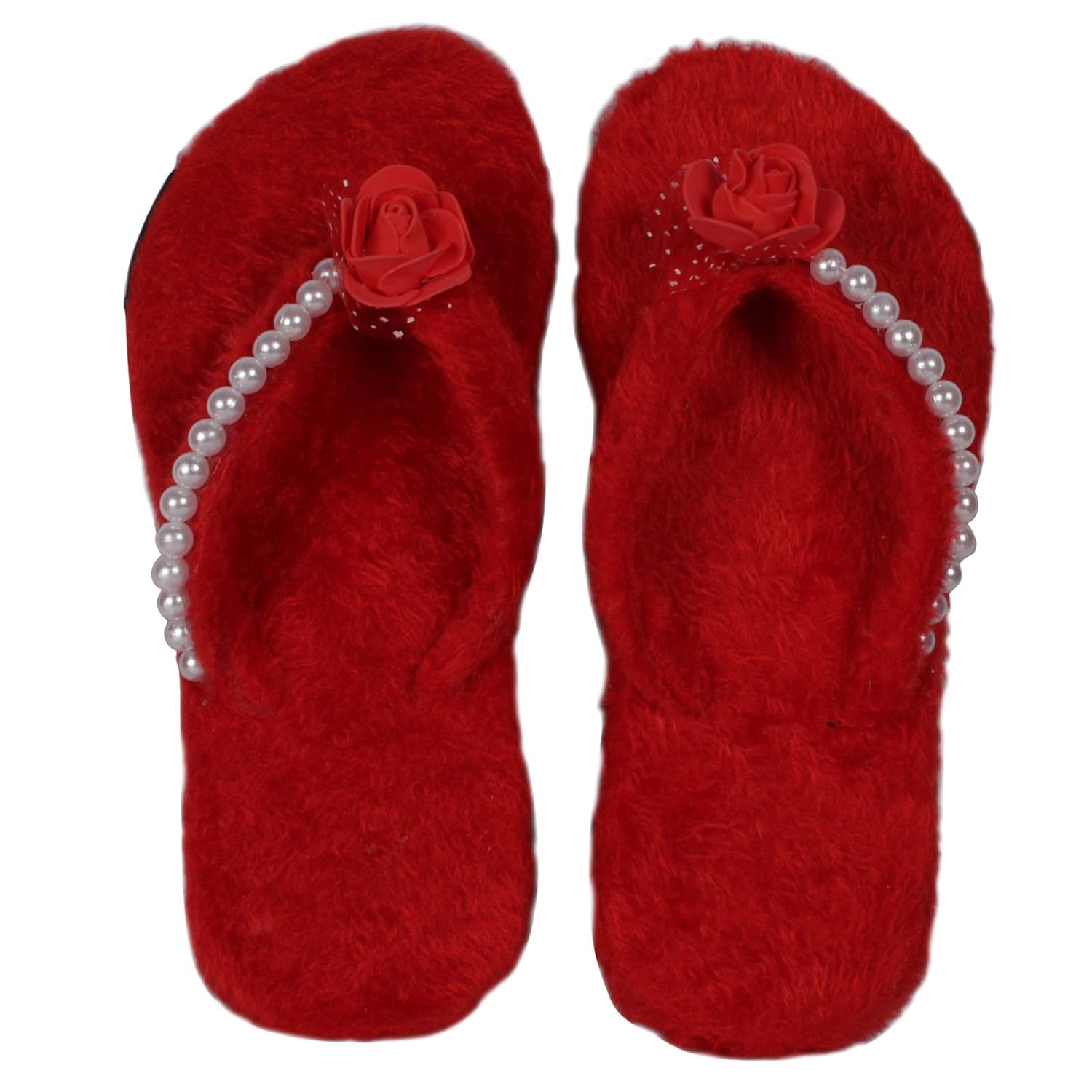 blackcoal women slipper girls casual fur flip- flops & house slippers ffw157