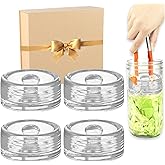 Fermentation Glass Weights with Easy Grip Handle for Mason Jars, Lead-Free, Washable (4 PCS)