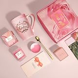 Eletorot Hamper Gift Set for Women Pink Mug Spa Bath Set Self Care Gift view 5