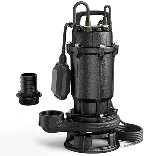 Aquastrong 1 HP Sewage Grinder Pump, 220V 4200 GPH Sewage Pump 2 inch ...