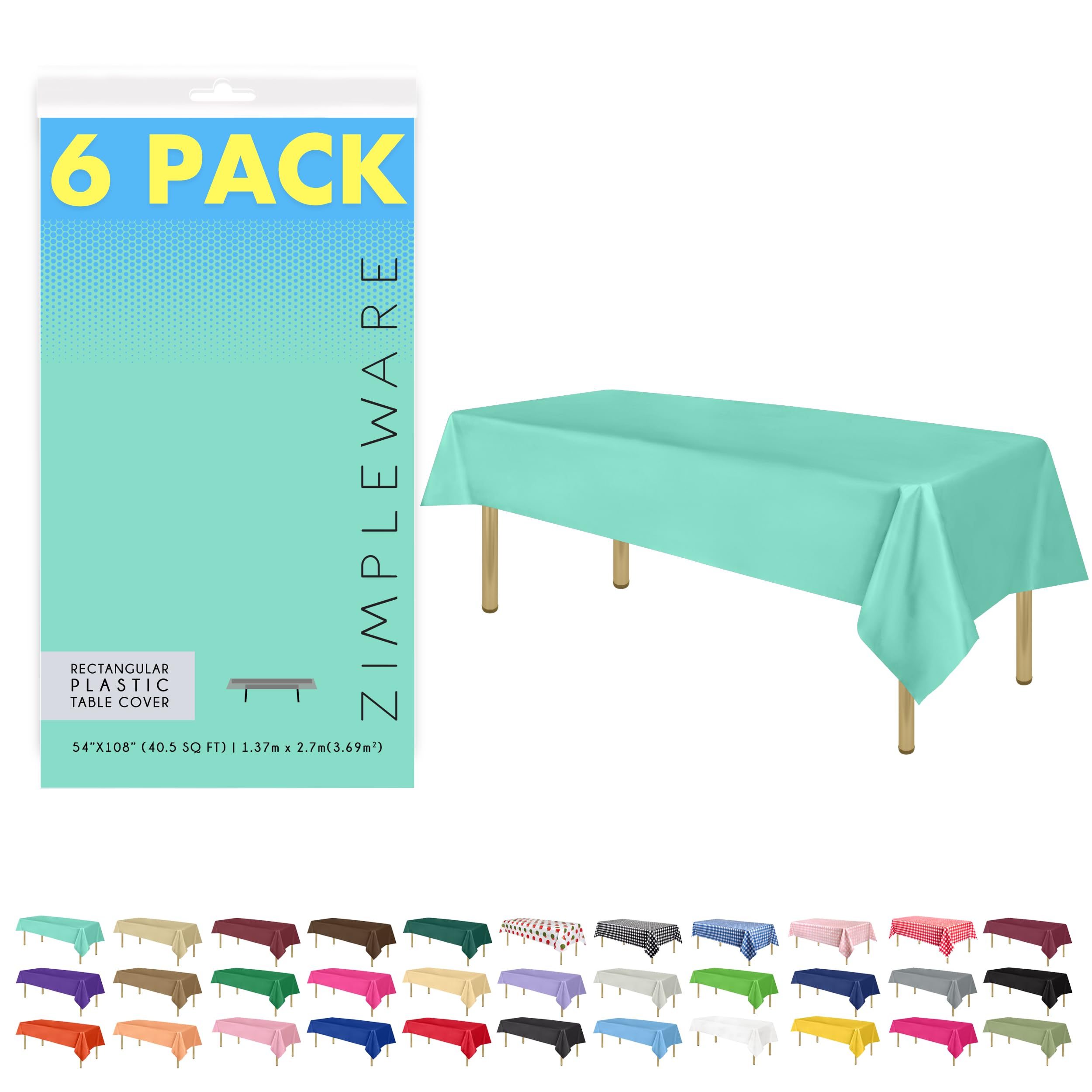 ZIMPLEWARE Premium Orange Plastic Table Cloth Disposable (12