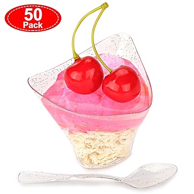 Aitsite 50 Pcs Plastic Dessert Cups 100ml - 3.5oz Dominican Republic | Ubuy