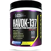 Athletic Alliance Havok-137 (Blue Razz) Complete Anabolic Pre-Workout Powder with BCAAs, Creatine HCL & Electrolytes - For Im