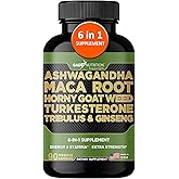 Gade Nutrition Ashwagandha with Maca Root, Horny Goat Weed, Turkesterone Supplement, Tribulus Terrestris, Panax Ginseng | 90 Vegetable Capsules for Energy, Stamina, Performance. | Made in USA