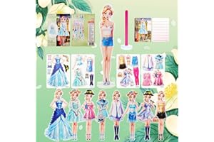 RQMAOY Magnetic Dress Up Dolls Paper Dolls for Girls Ages 4 5 7 8 9 10, Princess Magnetic Paper Dolls - Christmas Birthday Easter Gift for Daughter Granddaughter