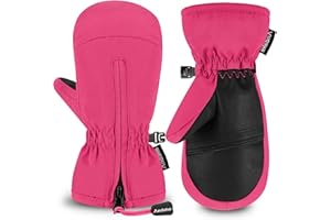 Andake Ski Mittens Gloves for Todder Baby Girls and Boys (Pink-XXS，4-6Y)