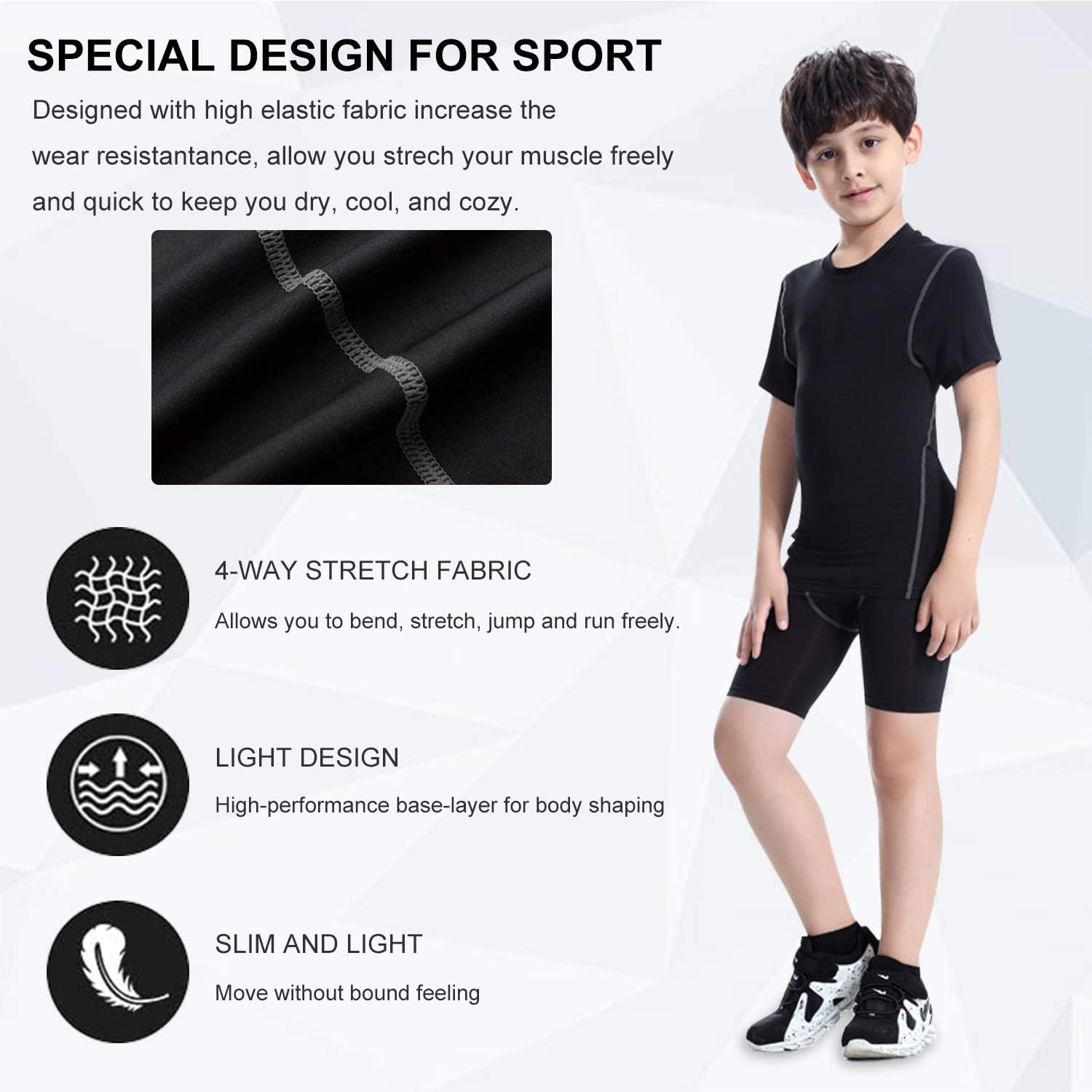 Sanke Youth Boys Soccer Running Shorts Sports Athletic Compression Short Leggings/Tights for Girls: Clothing