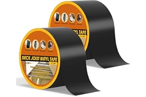 JOAPRIL 4" x 50' Deck Joist Tape, 2 Pack Waterproof Seal Butyl Deck Tape, Weather Resistance Self-Adhesive Flashing Tape for Wood Joists and Beams