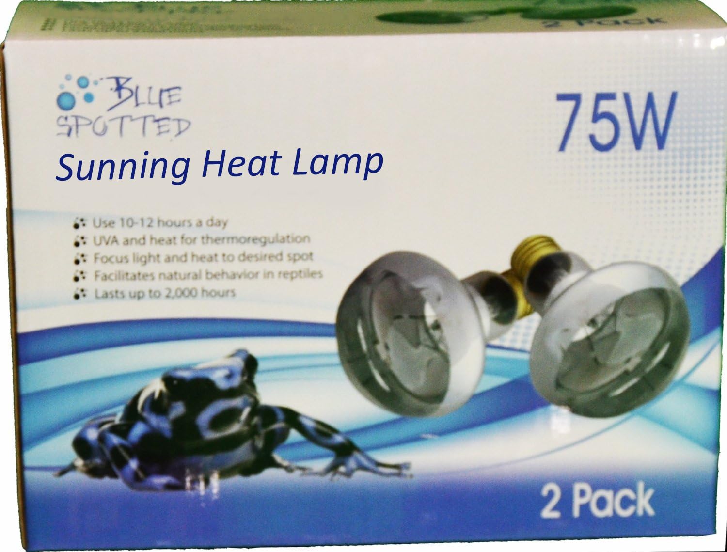 Sunning Heat Lamp 75 Watt 2 Bulb Value Pack For Use With Terrariums And Provided A Basking Lamp Reptiles, Amphibians, Small Animals, Birds, And Farm Animals
