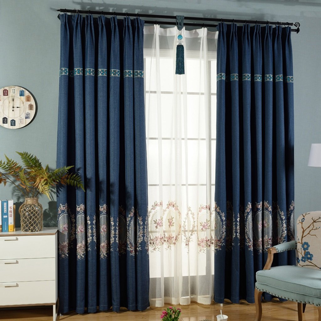 Tende Per Cameretta Chengyi Classica Ricamo Modello Fiore