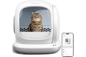 Meowant Self Cleaning Cat Litter Box - Open-Top Automatic Litter Box with APP, 0 Risk of Stuck Cats, Safer Automatic Litter Boxs, Low Entrance for Multiple Cats