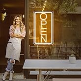 Open Signs for Business Ultra Bright 16 Inch Plug In Electric Light Up Open Sign with ON/OFF Switch for Business Storefront Window Glass Door Shop Store Florists Bar Salon Cafes Pub