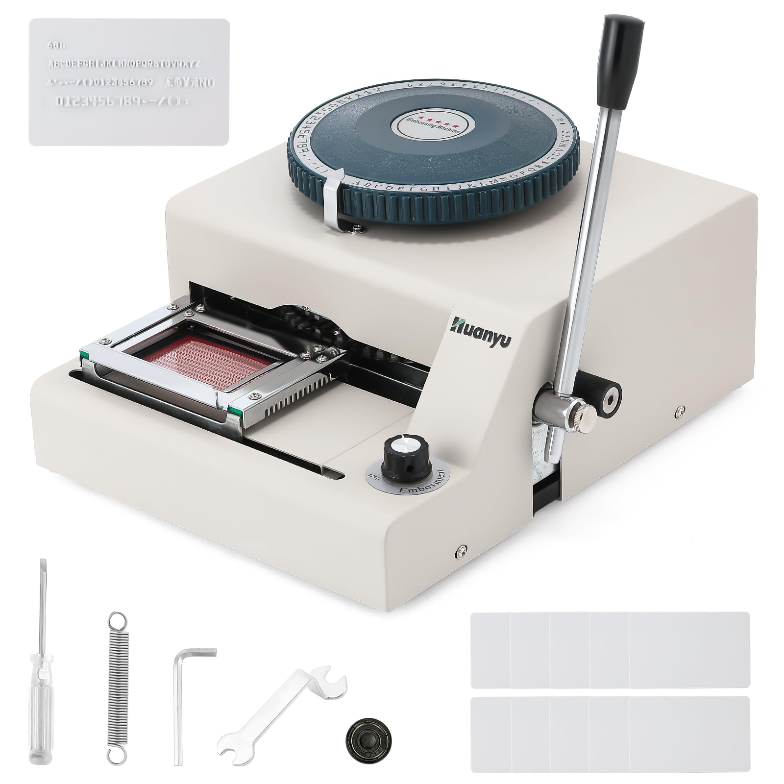 Photo 1 of Huanyu PVC Card Embosser 68 Characters Manual Embossing Machine Credit ID VIP Code Gift Card Printer Letterpress Stamping Print Machine
