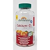 Jamieson Calcium 250mg + D3 400 IU/UI Fruit Flavoured Gummies - Helps to Maintain Bone Health - 110 Count