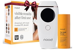 NEW Nood™ Flasher 2.0 + Serum — IPL Laser Hair Removal Device for Women & Men with After Shave to Treat & Prevent Ingrown Hairs, Bumps Slowing Hair Regrowth — Pain-Free IPL Hair Removal — Gloss White