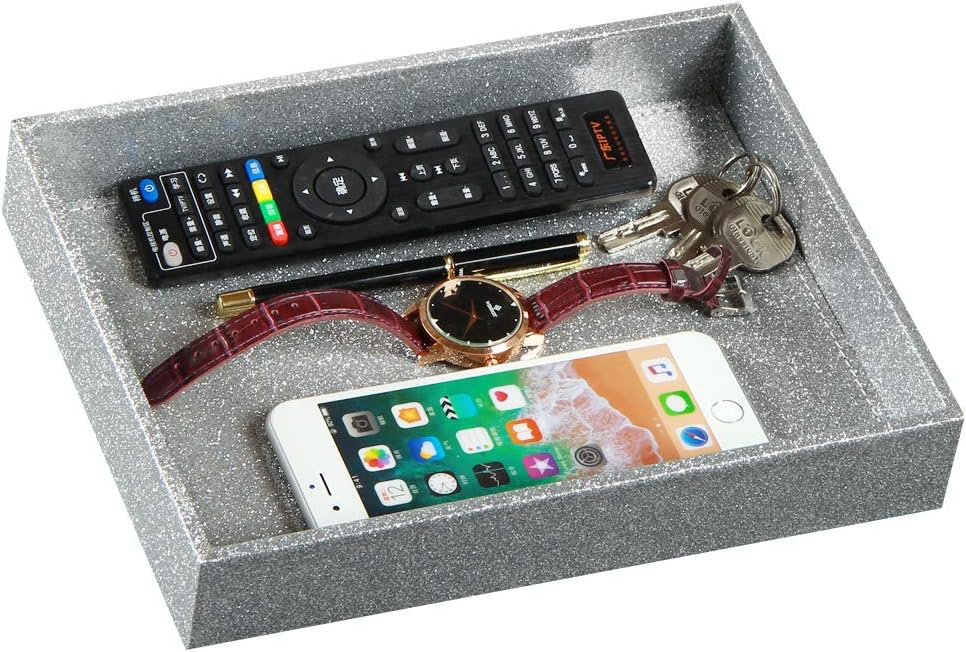 Amazon Com Yapishi Nightstand Organizer Tray For Coffee Table Mens Valet Catchall Tray For Keys Change Wallet Perfume Jewelry Entryway Edc Tray For Dresser Decorative Pu Leather Home Kitchen