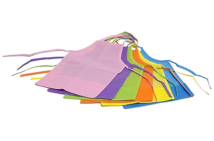 HomeStrap Non Woven Multi-Color Kids Apron- Pack of 12