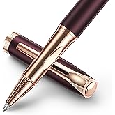 BOCIYER samurai Rollerball Liquid Ink Pen Set,Luxury Executive Writing Pen for the Office,Rollerball Pen Refillable,Schmidt Refill*2 And Gift Box,Roller Ball Pen Gift Set for Men & Women(Dark red)