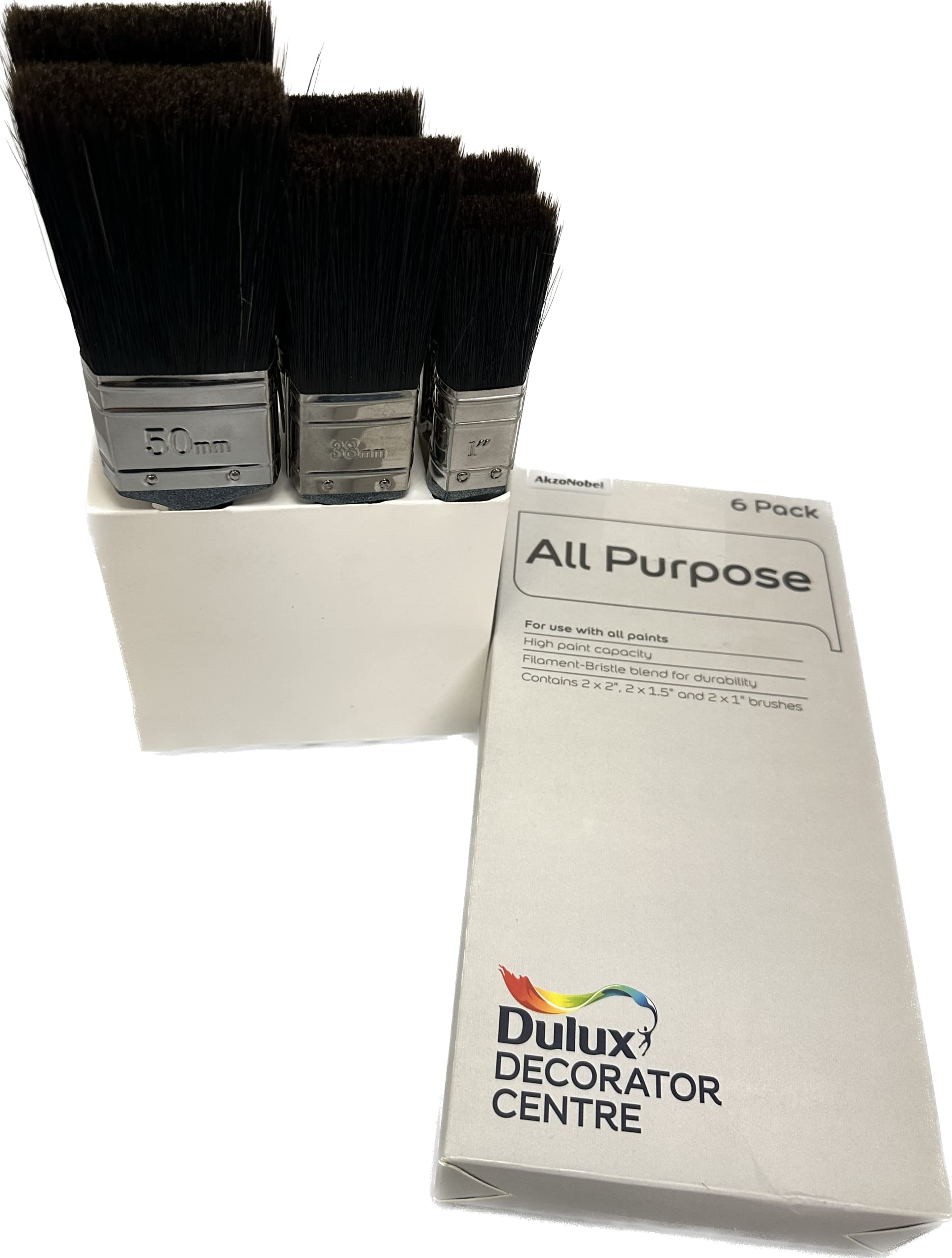 Dulux Trade All Purpose Filament-Bristle Paint Brushes Pack of 6