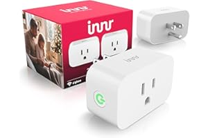 Innr Zigbee Smart Plug, Works with Philips Hue*, Alexa and SmartThings, Zigbee Repeater, Energy Monitoring, 2-Pack