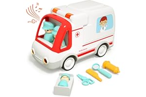 Wanborns Ambulance Truck Toys for 2 3 4 5 Years Old Toddlers Boys Girls, Cars Toys with Sound and Light, Early Learning Toy, Doctor Kit for Kids, Christmas Birthday Gifts