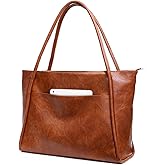 Large Tote Bag for Women Work with Zipper 16L Vegan Leather Ladies Travel Purses and Handbags