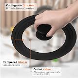 Zocipro Universal Lid for Pots Pans Skillets 16/18/20cm Glass Silicone Rim view 6